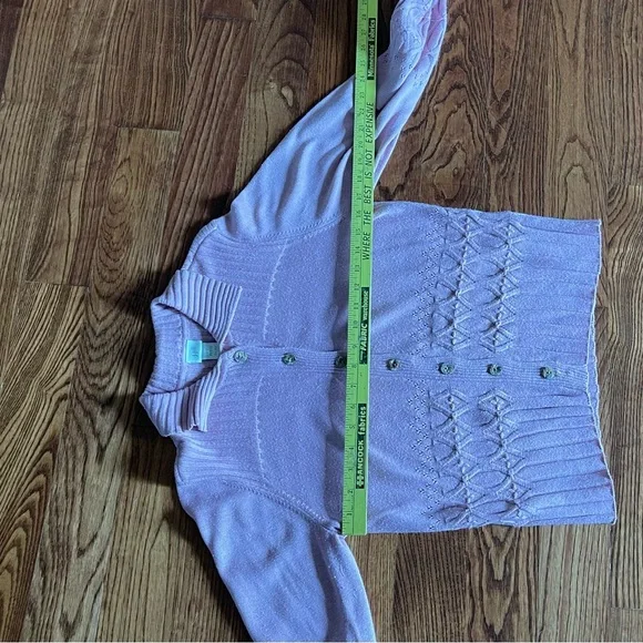 GUC J. Jill Pink Cardigan Sweater with Ribbed Knit - Picture 5 of 6